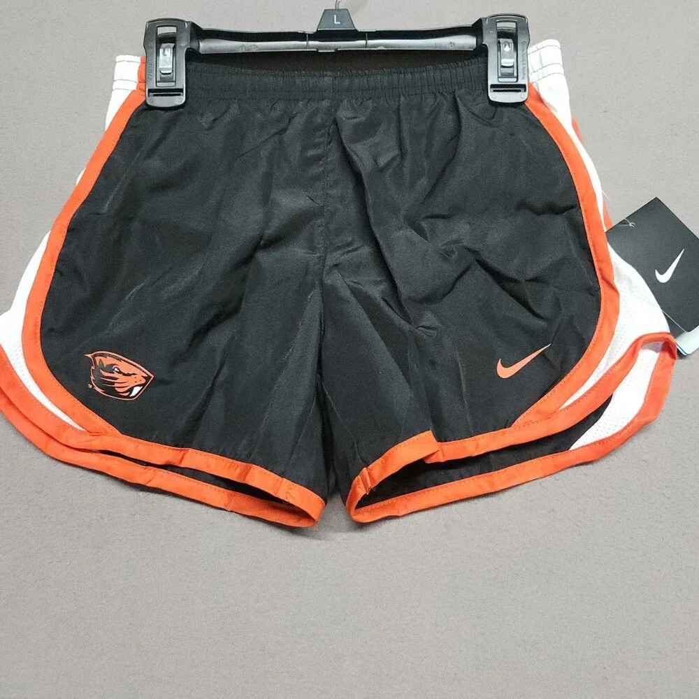 Nike Oregon State Beavers Youth Shorts Black Orange Polyester Size L Kids Fit